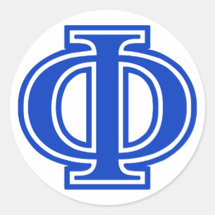 Sticker Rond LETTRE GRECQUE PHI BLEI MONogramme INITIAL
