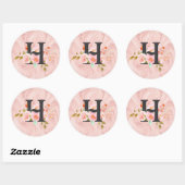 Sticker Rond Lettre H (Feuille)