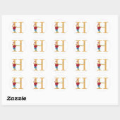 Sticker Rond Lettre h (Feuille)