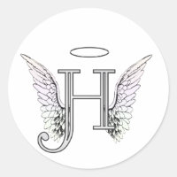 Lettre H Monogramme initial avec ailes angéliques 