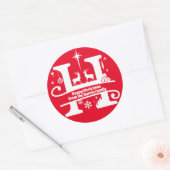Sticker Rond Lettre H Monogramme Nom de famille initial Salutat (Enveloppe)