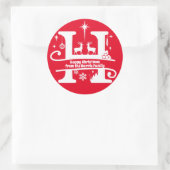 Sticker Rond Lettre H Monogramme Nom de famille initial Salutat (Sac)