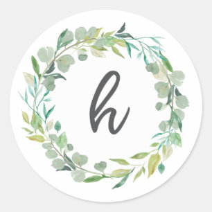 Sticker Rond Lettre H Monogramme Sceau de l'enveloppe initiale 