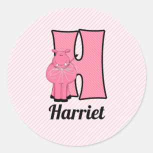 Sticker Rond LETTRE H MONOMOGRAPHIQUE HÉPON Rose