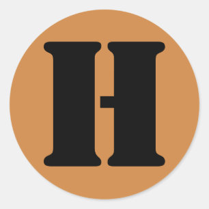 Sticker Rond Lettre H Stencil Alphabet par Janz Peru Gold
