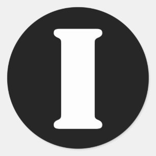 Sticker Rond Lettre I alphabet au crayon par Janz Black