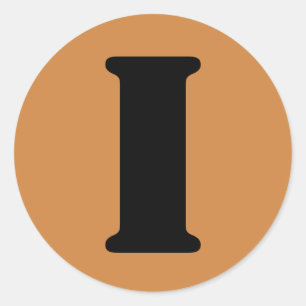 Sticker Rond Lettre I Stencil Alphabet de Janz Peru Gold