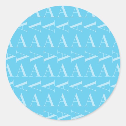 Sticker Rond Lettre initiale A, Aqua Blue (Devant)