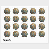Sticker Rond Lettre initiale D en monogramme doré (Feuille)