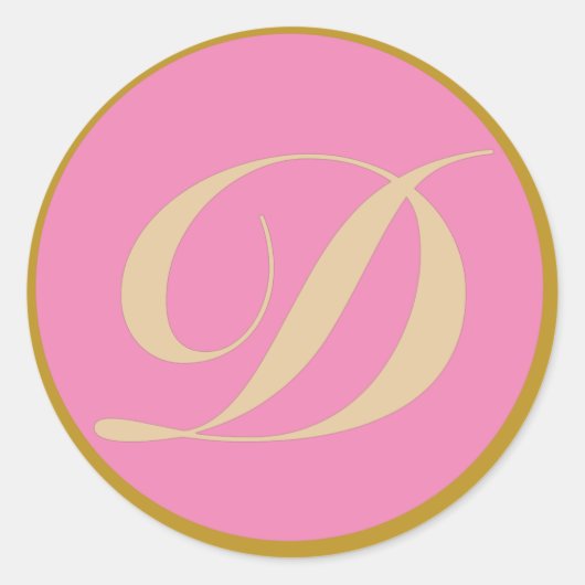 Sticker Rond Lettre initiale D monogramme (Devant)