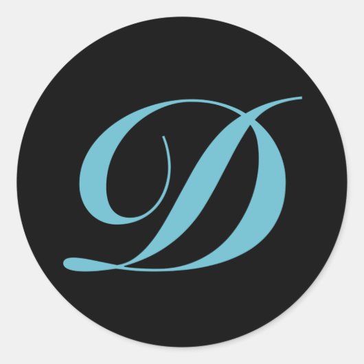 Sticker Rond Lettre initiale D monogramme (Devant)