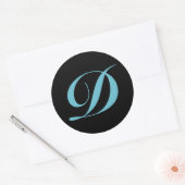 Sticker Rond Lettre initiale D monogramme (Enveloppe)