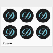 Sticker Rond Lettre initiale D monogramme (Feuille)