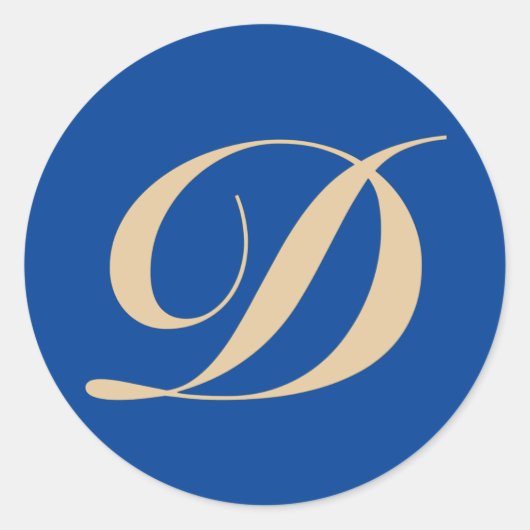 Sticker Rond Lettre initiale D Monogramme (Devant)