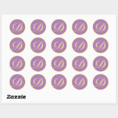 Sticker Rond Lettre initiale D monogramme (Feuille)