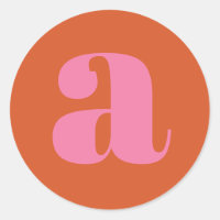 Lettre initiale de monogramme moderne rose et oran