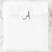 Sticker Rond Lettre initiale du Mariage noir blanc (Sac)