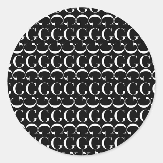 Sticker Rond Lettre initiale G (Devant)