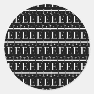 Sticker Rond Lettre initiale monogramme E