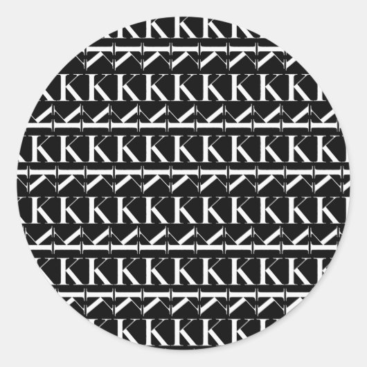 Sticker Rond Lettre initiale monogramme K (Devant)