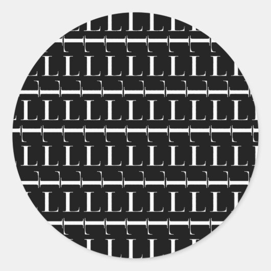 Sticker Rond Lettre initiale monogramme L (Devant)