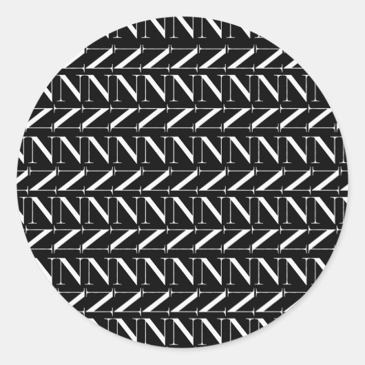 Sticker Rond Lettre initiale monogramme N (Devant)