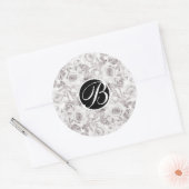 Sticker Rond Lettre Initiale Monogramme Roses d'Hiver Rustique  (Enveloppe)