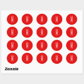 Sticker Rond Lettre initiale Monogramme Style moderne Rouge Bla (Feuille)