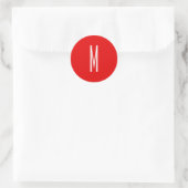 Sticker Rond Lettre initiale Monogramme Style moderne Rouge Bla (Sac)
