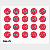 STICKER ROND LETTRE INITIALE MONOGRAPHIQUE B (Feuille)