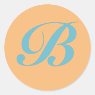 STICKER ROND LETTRE INITIALE MONOGRAPHIQUE B