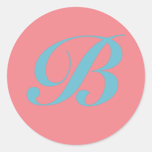 STICKER ROND LETTRE INITIALE MONOGRAPHIQUE B (Devant)