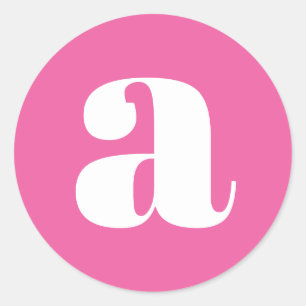 Sticker Rond LETTRE INITIALE MONOGRAPHIQUE MODÈLE CHAUD rose