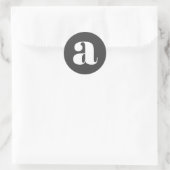 STICKER ROND LETTRE INITIALE MONOGRAPHIQUE MODÈLE CLASSIQUE NOI (Sac)