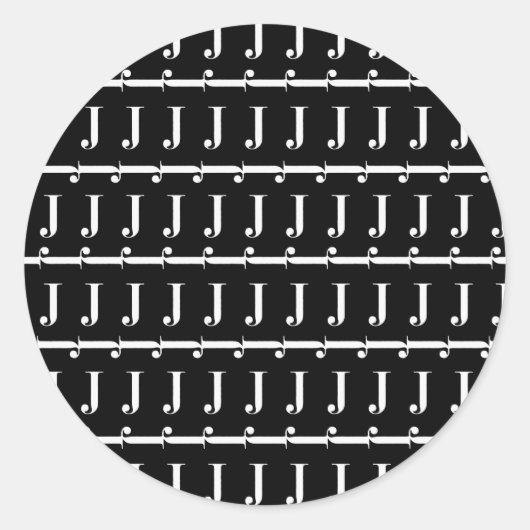 STICKER ROND LETTRE INITIALE MOYENNE J (Devant)