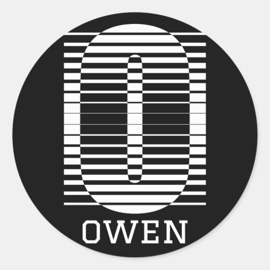 STICKER ROND LETTRE INITIALE O - NOM DE L'ALPHABET O (Devant)