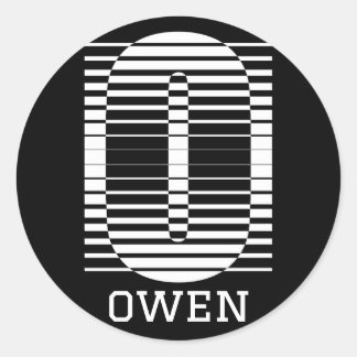 STICKER ROND LETTRE INITIALE O - NOM DE L'ALPHABET O