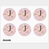 Sticker Rond Lettre J (Feuille)