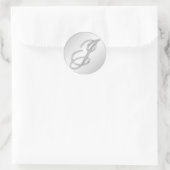 Sticker Rond Lettre J script initial faux argent monogramme fav (Sac)