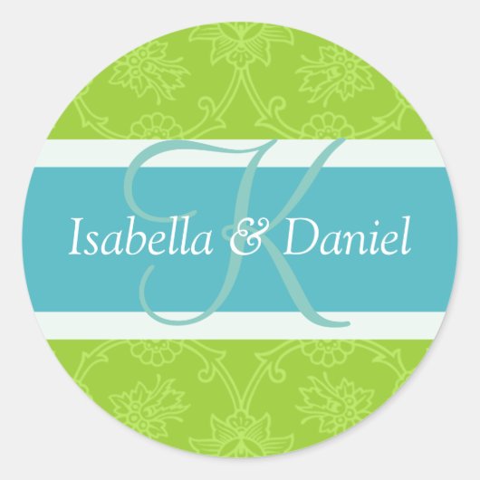 Sticker Rond Lettre K pour les sceaux Faire-part de mariage (Devant)