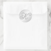 Sticker Rond Lettre K script original faux argent monogramme fa (Sac)