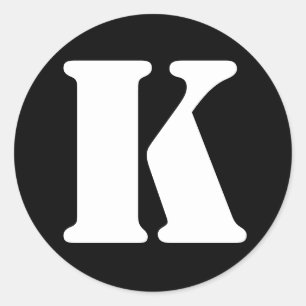 Sticker Rond Lettre K Stencil Alphabet par Janz Black