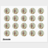 Sticker Rond Lettre L Fleurie Steampunk Vintage (Feuille)