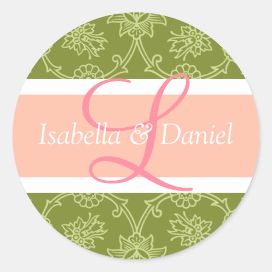 Sticker Rond Lettre L Monogrammes Pour Les Phoques Faire-part d (Devant)