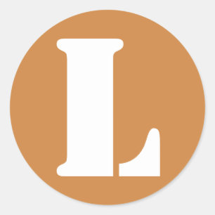 Sticker Rond Lettre L Peru Gold Stencil Alphabet par Janz