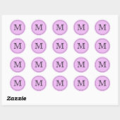 Sticker Rond LETTRE LAVENDER violet noir - sceaux (Feuille)