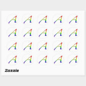 Sticker Rond Lettre Lesbienne et Gay pride "Scarlet" A (Feuille)