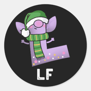 Sticker Rond Lettre Lf Funny L Pun Dark BG
