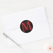 Sticker Rond Lettre M (Enveloppe)
