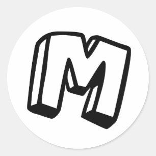 Sticker Rond Lettre M